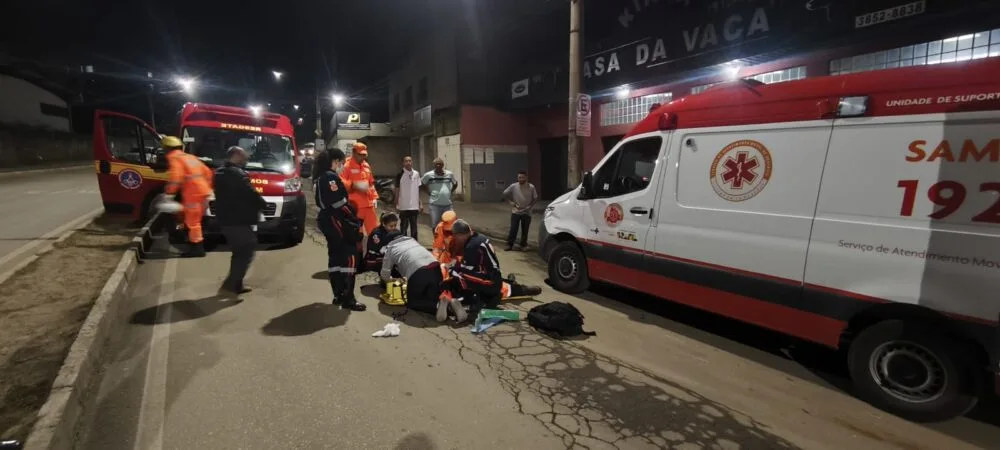 Motociclista fica ferido após queda na avenida Armando Fajardo, em João Monlevade