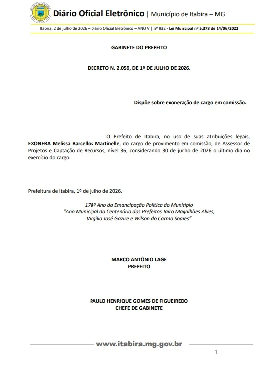 Melissa Barcellos assume secretarias municipais de Desenvolvimento Urbano e Econômico de Itabira