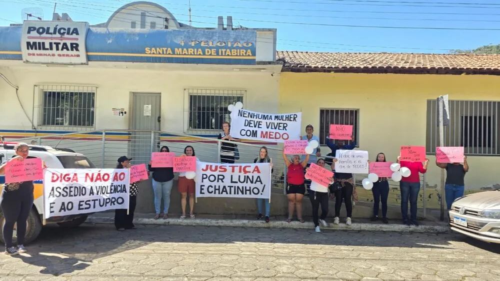 Santa Maria de Itabira: protesto pede justiça por Luna Vitória e Raimundo Nonato