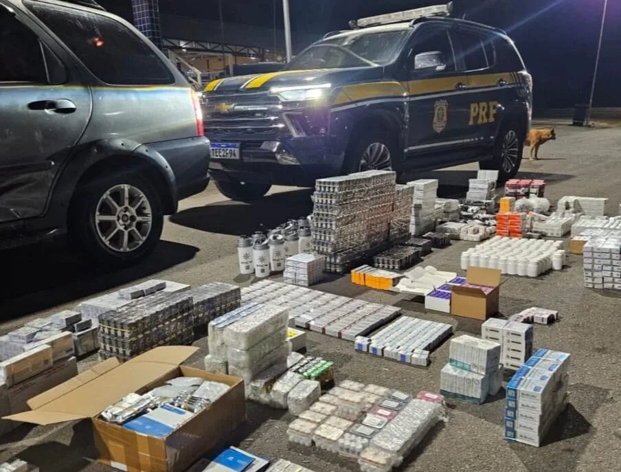 PRF apreende quase 3,2 mil medicamentos irregulares durante fiscalização na BR-381, em João Monlevade