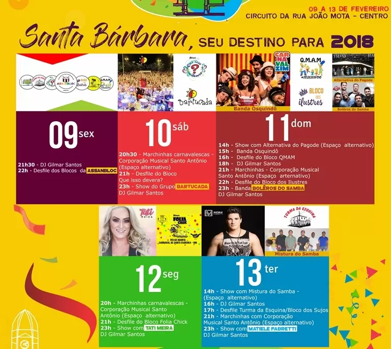 Blocos de rua ganham espaço no carnaval de Santa Bárbara