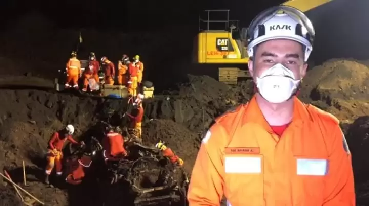 Bombeiros localizam veículo soterrado por barragem em Brumadinho