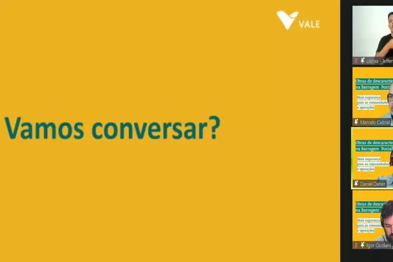 Em reunião virtual, Vale explica projeto de descaracterização do Sistema Pontal; entenda! Em reunião virtual, Vale explica projeto de descaracterização do Sistema Pontal; entenda!