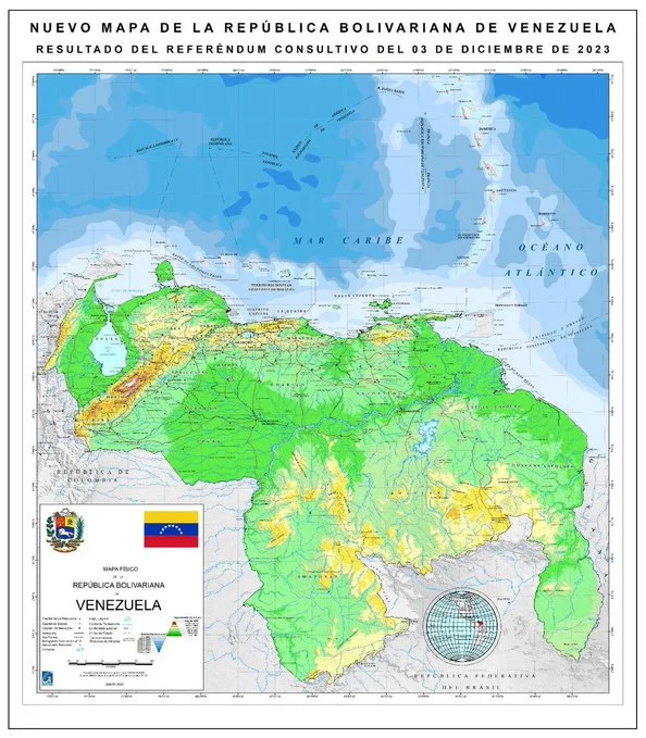 Maduro divulga 'novo mapa' da Venezuela com território da Guiana