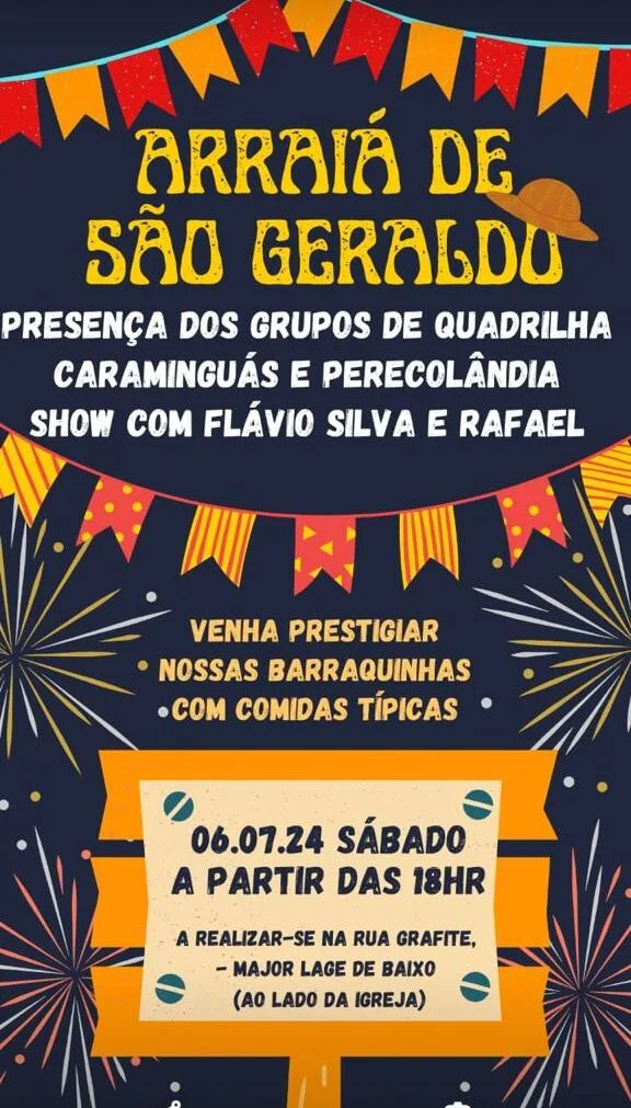 Itabira: bairro Major Lage de Baixo recebe o Arraiá de São Geraldo neste sábado