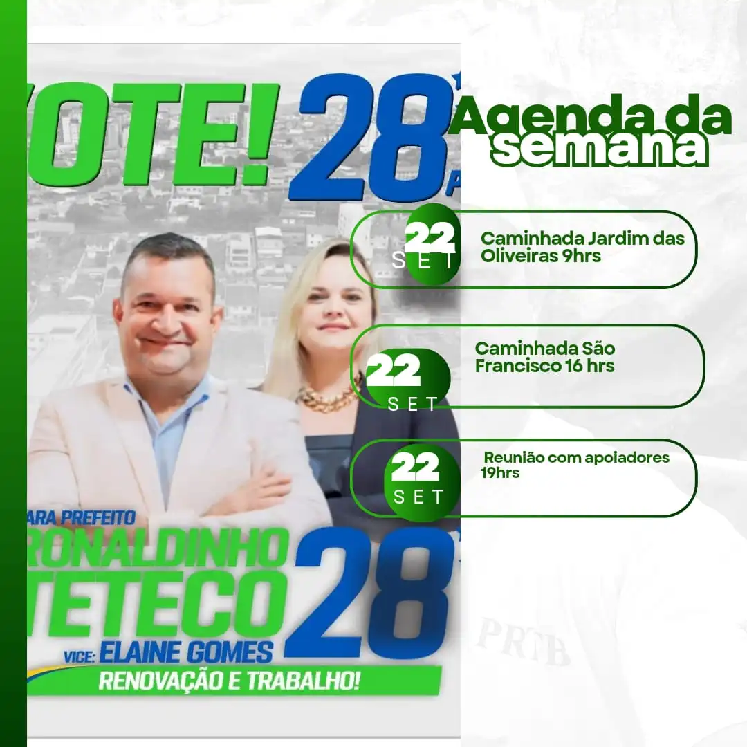 Eleições em Itabira: confira a agenda do candidato Ronaldinho Teteco para este domingo