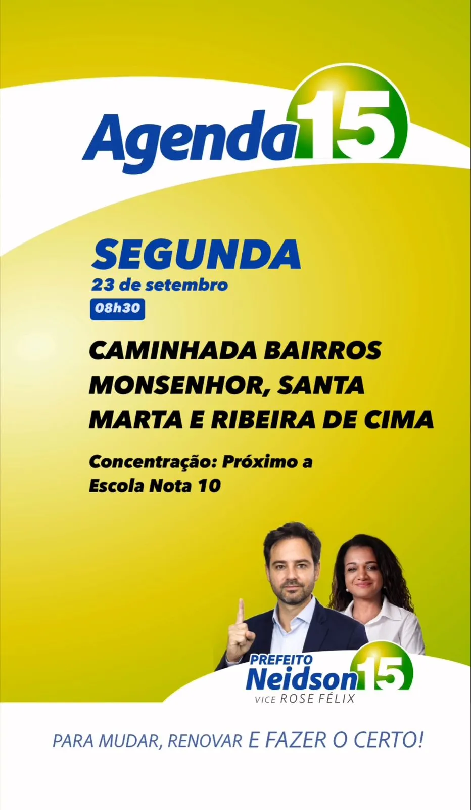 Eleição 2024: confira a agenda do candidato a prefeito de Itabira Neidson Freitas para esta segunda-feira