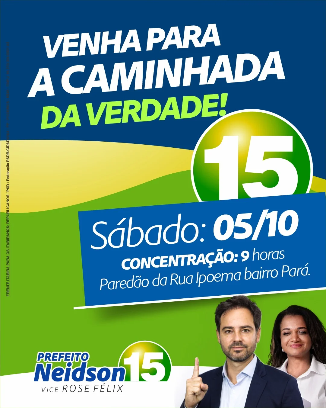 Eleições em Itabira: confira a agenda do candidato a prefeito Neidson Freitas para o último dia de campanha