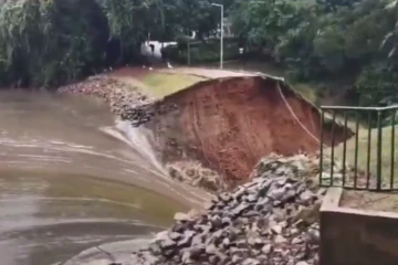 Barragem de contenção da Lagoa do Nado, em BH, rompe após forte chuva