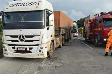 Colisão entre caminhões interdita parcialmente a BR-040; saiba mais
