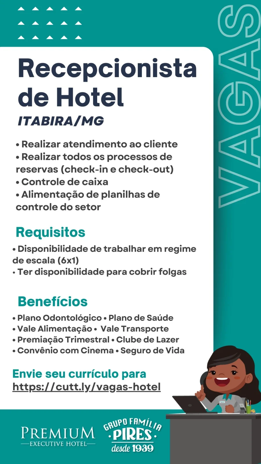 Grupo Família Pires e Premium Executive Hotel estão com oportunidades de trabalho; saiba mais!