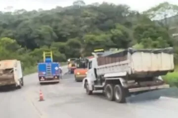 Obras na BR-381 alteram trânsito em Barão de Cocais, Governador Valadares, João Monlevade e São Gonçalo do Rio Abaixo