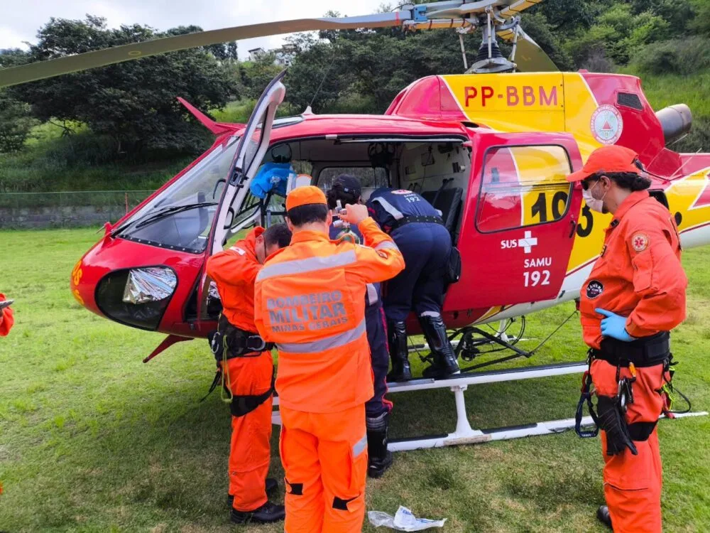 Itabira: homem sofre choque elétrico e despenca de sete metros de altura