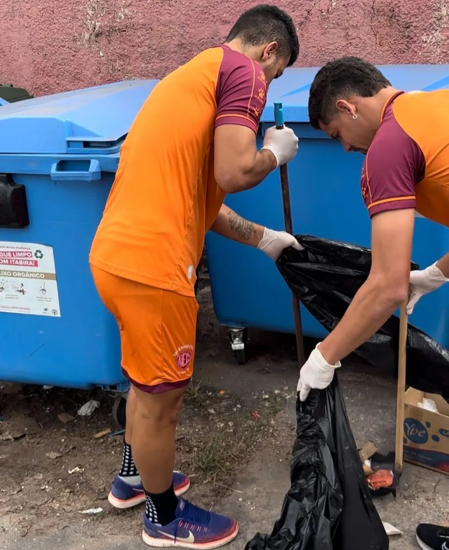 Valério realiza ação de conscientização ambiental em seu estádio