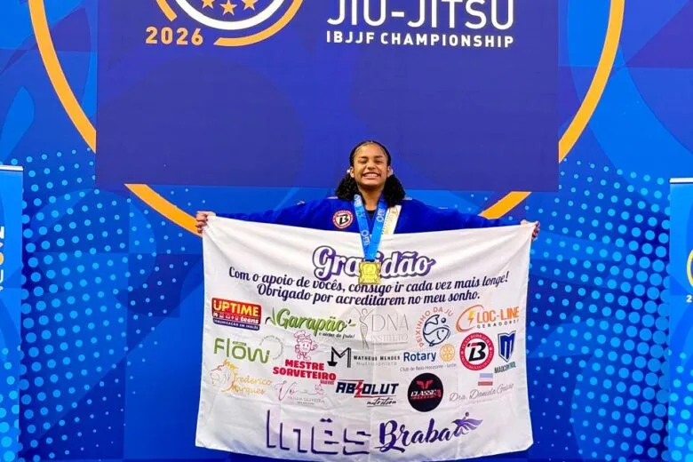 Com 11 anos, Inês Braba volta da Irlanda com bicampeonato europeu de jiu-jitsu