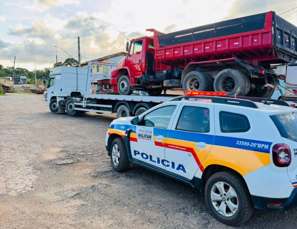 Polícia Militar recupera caminhão furtado em Lagoa Santa e prende suspeito por receptação em Bom Jesus do Amparo