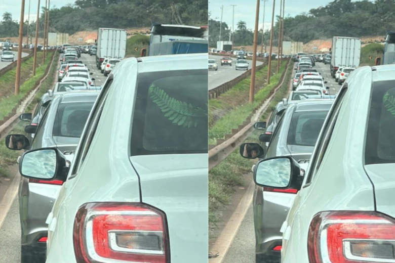 Retorno do feriado provoca trânsito lento na BR-381, neste domingo